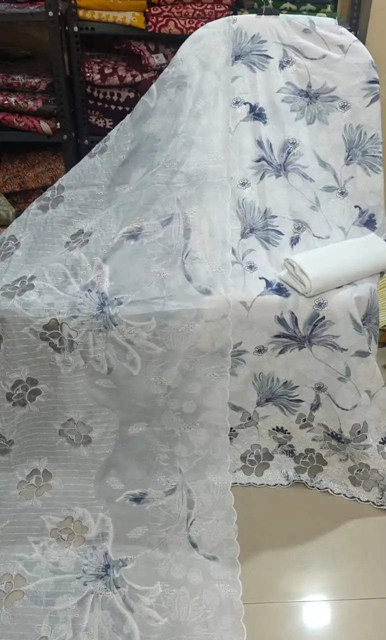 Non-Catalogue Pakistani Unstitched Cotton Suit