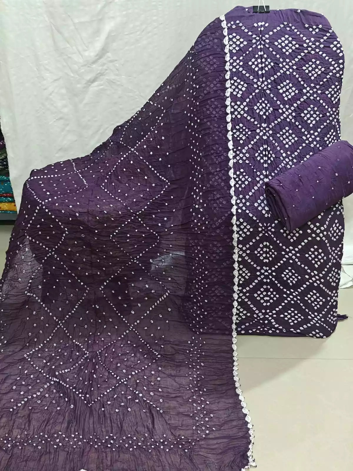Premium Bandhani Suit Material with Cotton Dupatta By ASC