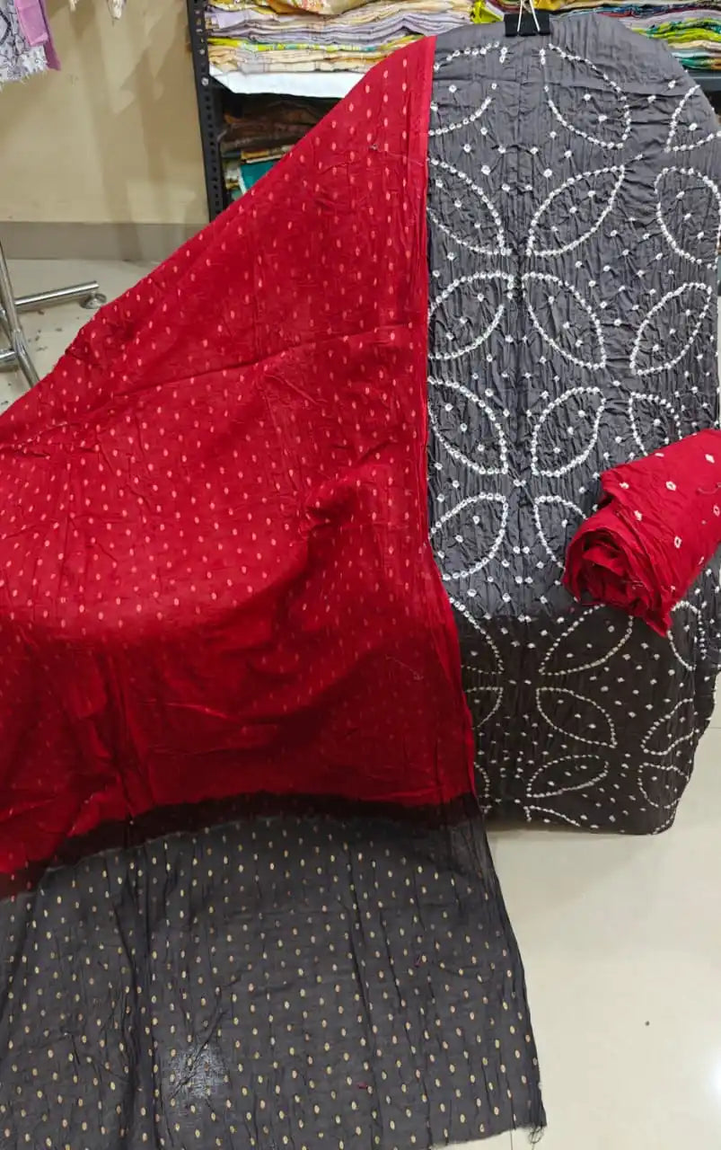 Bandhani Unstitched Suit Material By ASC
