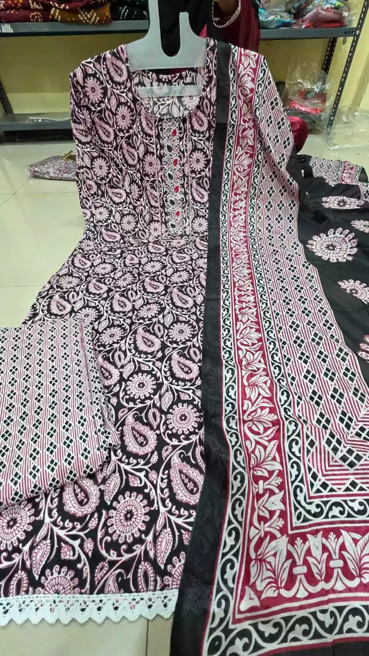 Kalamkari Print Straight Cut Kurta Set