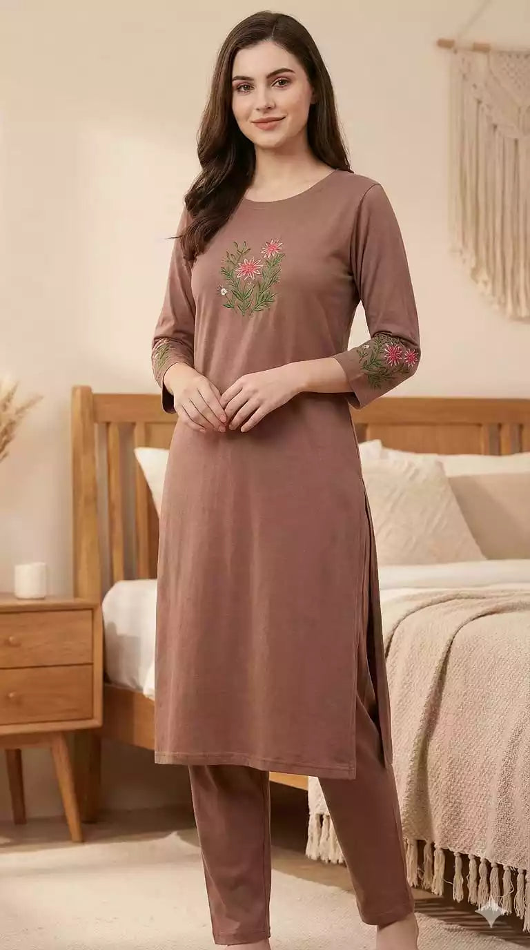 Straight Cut Cotton Hoseiry Suit