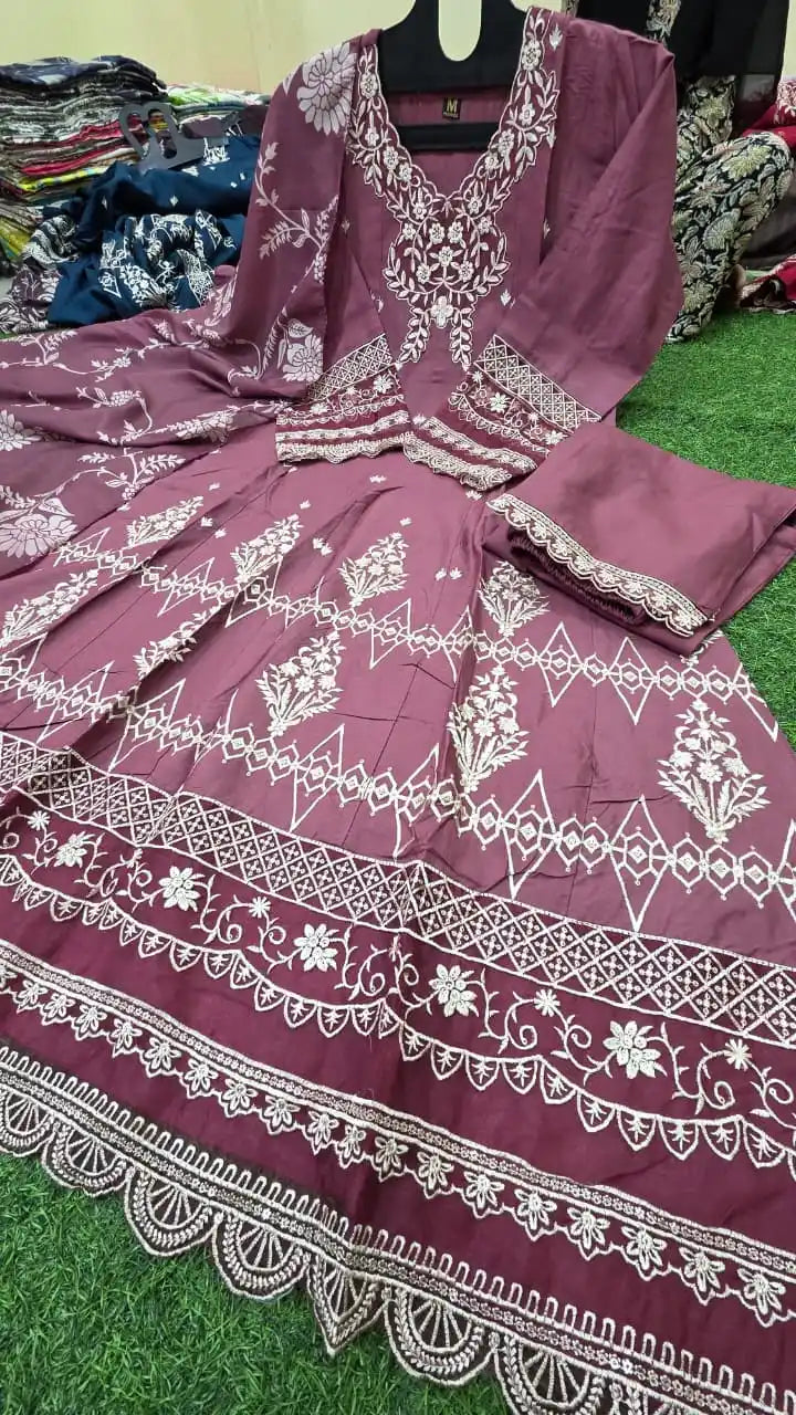 Readymade Rayon Designer Gown Suit