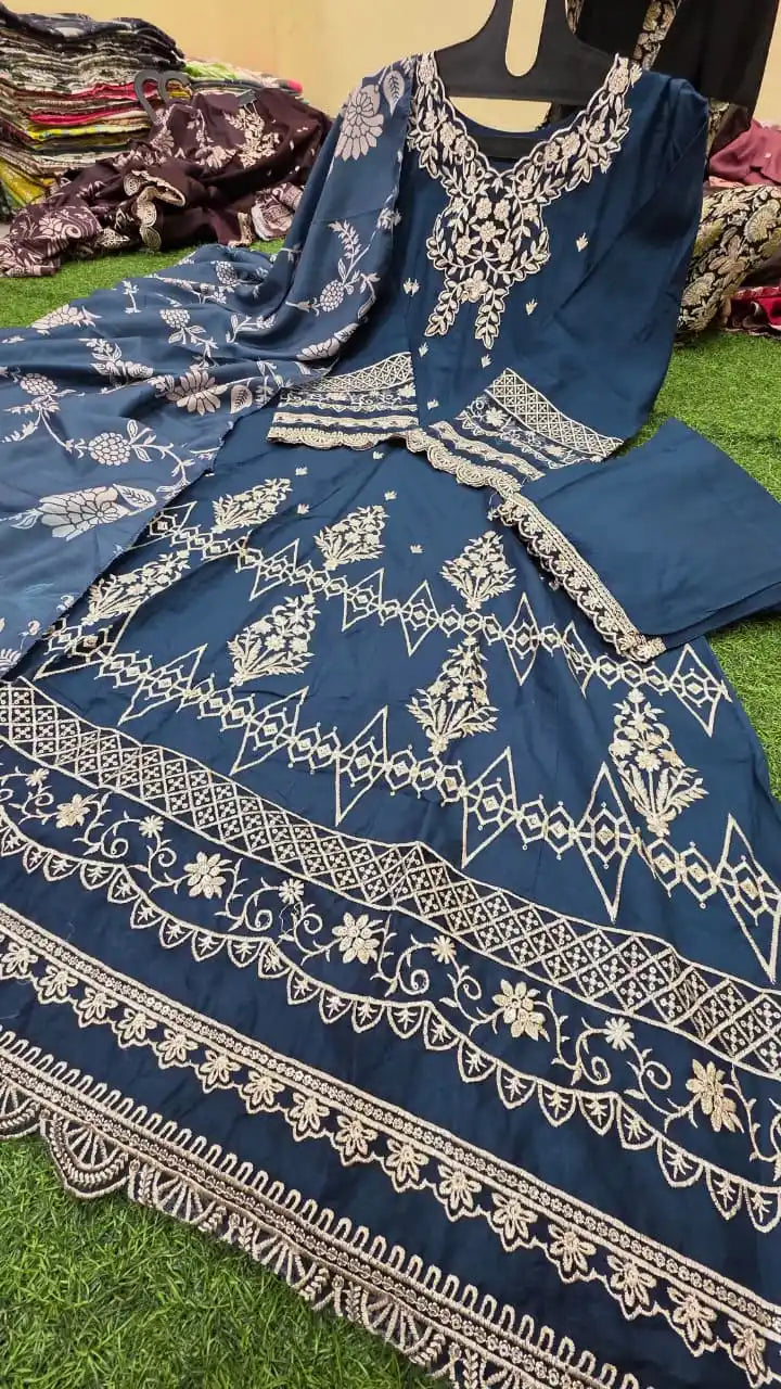 Readymade Rayon Designer Gown Suit