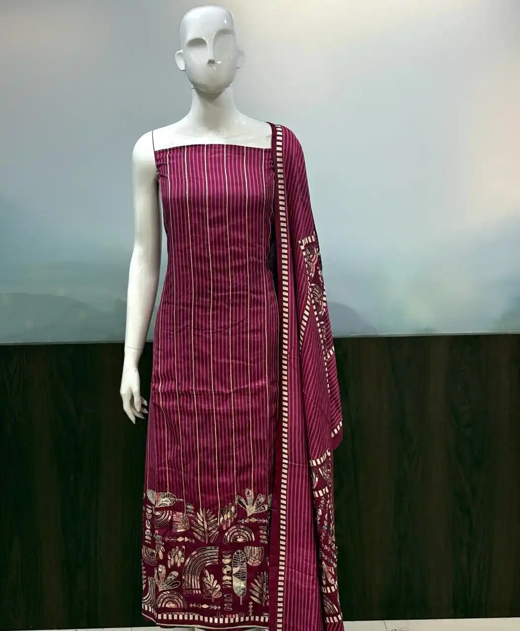 Unstitched Maslin Designer Suit