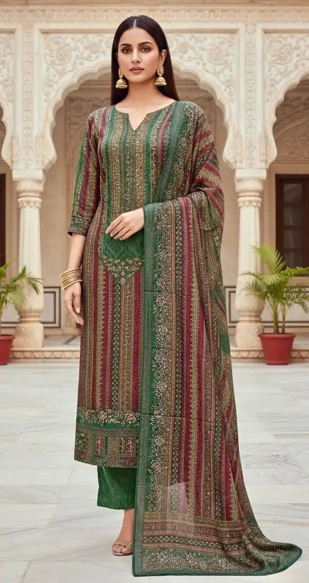 UNSTITCHED SOFT MASLIN HAND WORK PAKSITANI STYLE SUIT MATERIAL