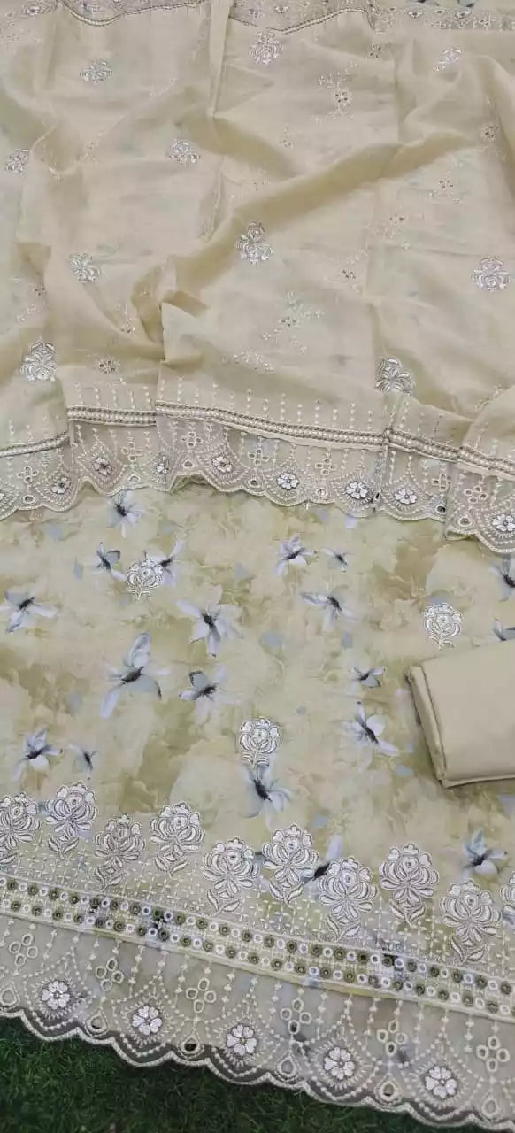 HEAVY EMBROIDERED COTTON DUPATTA WORK SUIT 📢📢