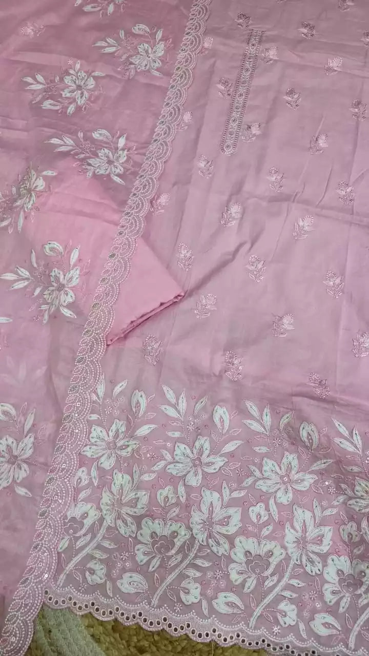 Non-Catalogue Pakistani Unstitched Cotton Suit