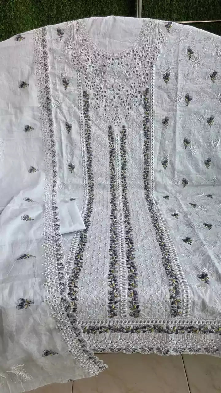 Non-Catalogue Pakistani Unstitched Cotton Suit