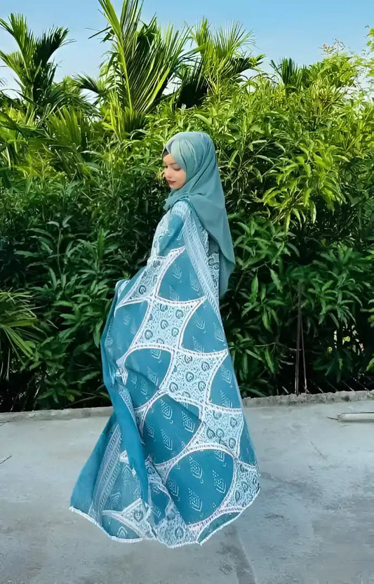 Pure Cotton Forck With Neck Patch With Crochet Lace Detailing & Buttons