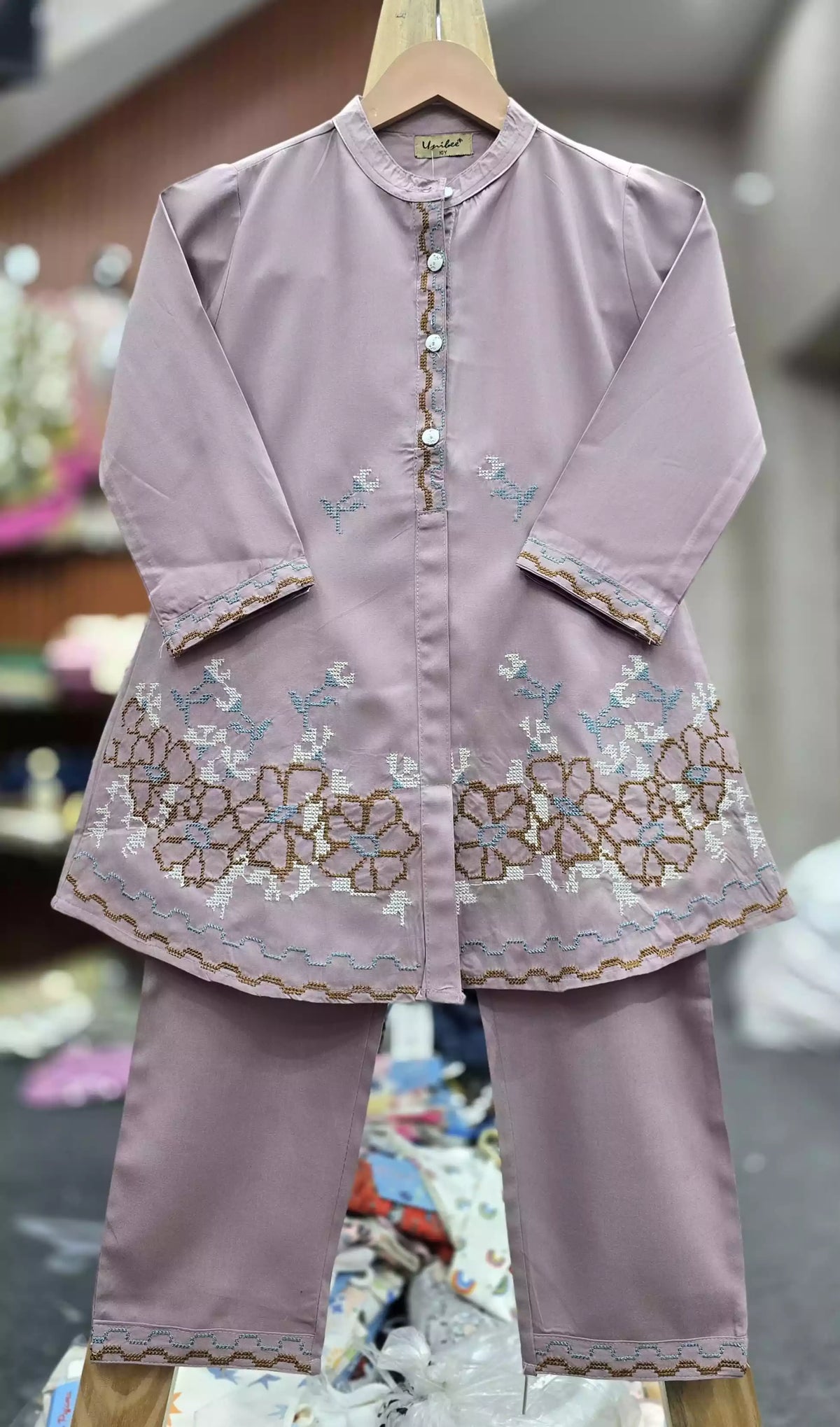 Girls soft Rayon cotton premium Quality Cross Stitched Embroidery Cord sets