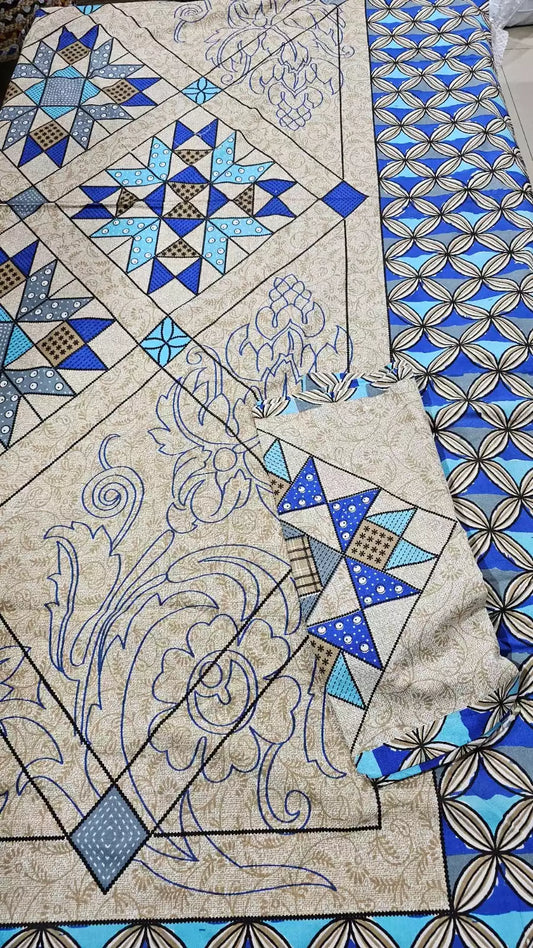 Queen Size 7ft*8.5ft Sanganeri Bedsheet With 2 Pillow Covers