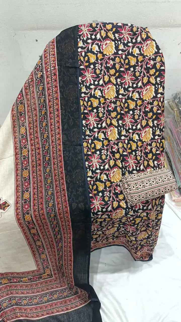 Premium Cotton MAMA Print Unstitched Cotton Suit With Cotton Dupatta