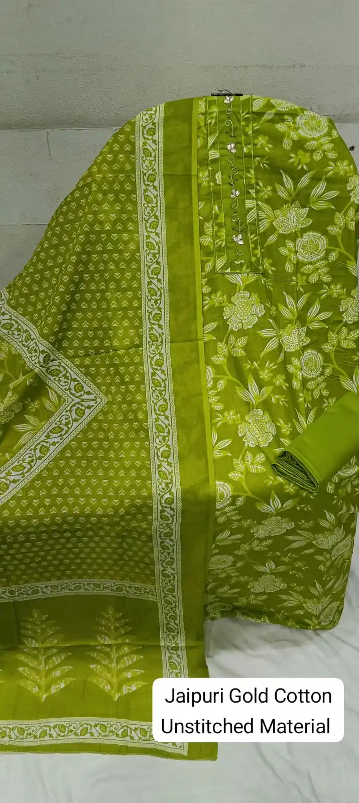 Premium Cotton Unstitched Suit With Dupatta