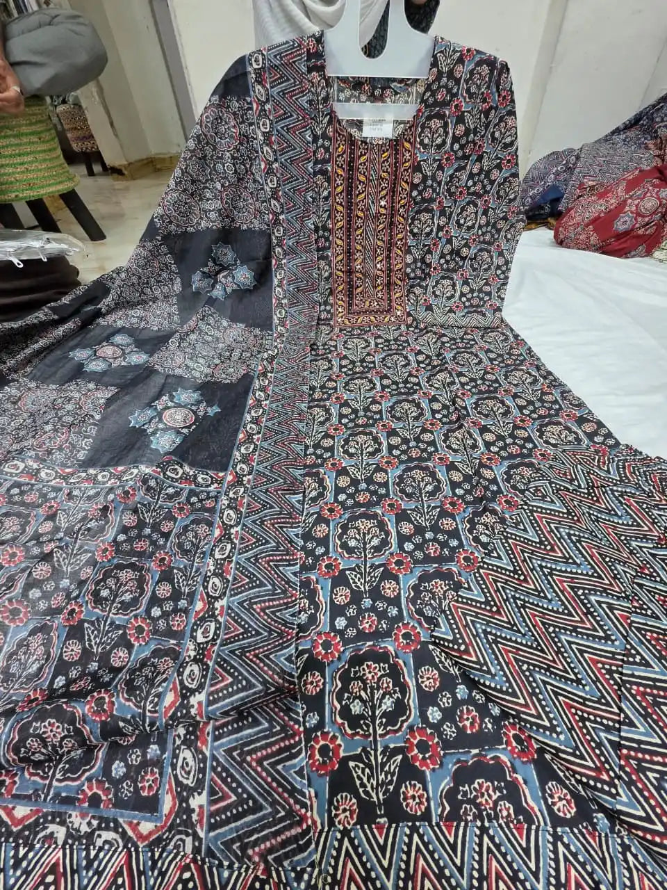 ORIGINAL JAIPURI AJRAKH READYMADE COTTON SUITS