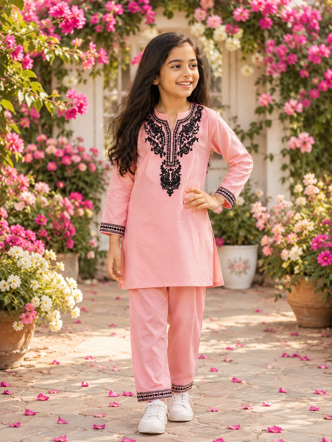 ✨ GIRLS KIDS WEAR LUCKNOWI EMBROIDERY KURTI ✨