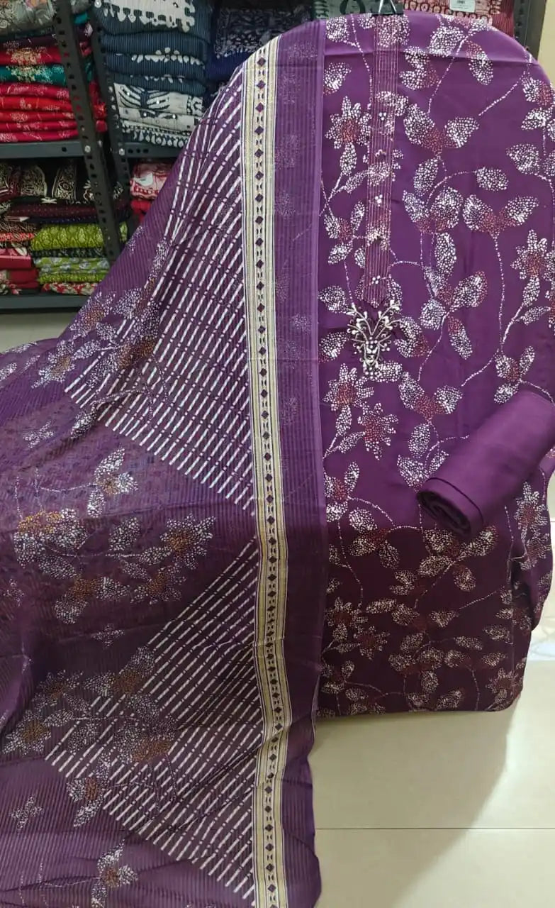 Purple Floral Printed Suit ASC Fashion Store