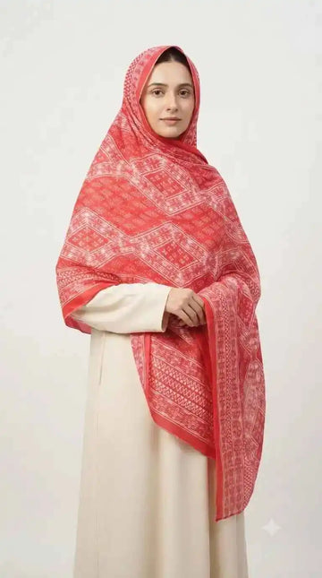 Printed Mal Cotton Namaazi Dupatta - Full Coverage Stole (NAM34)
