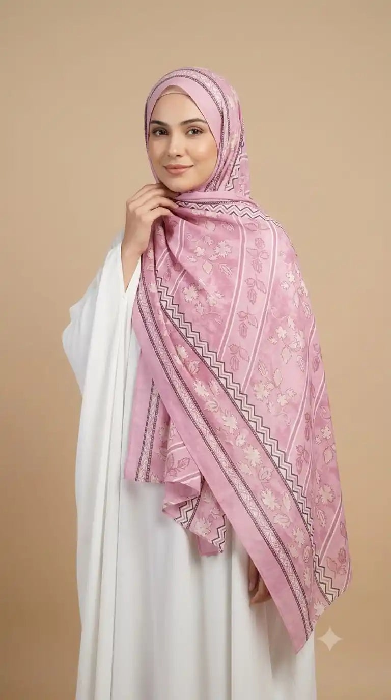 ASC Printed Namaazi Soft Mulmul Cotton Dupatta 2.25 Meter