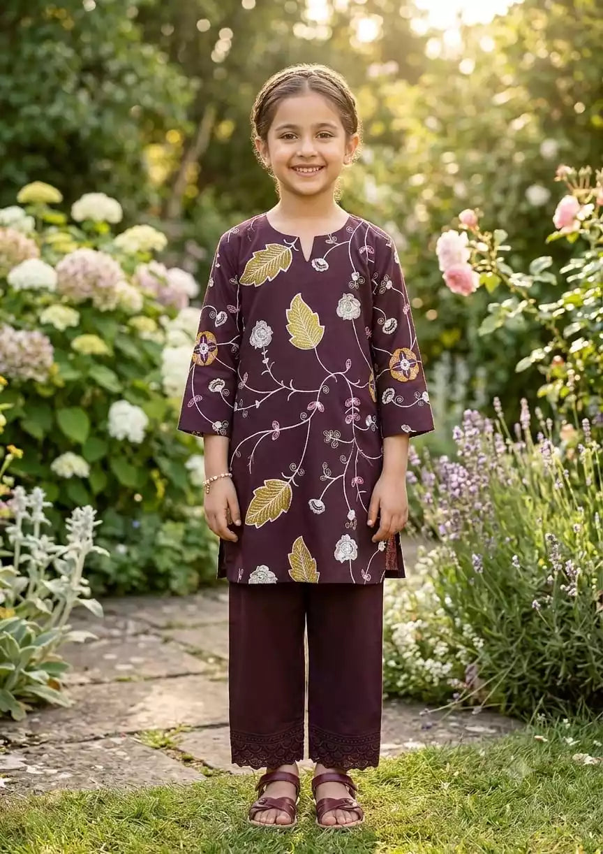 Girls Trendy Rayon Embroidered Co-Ord Set by ASC