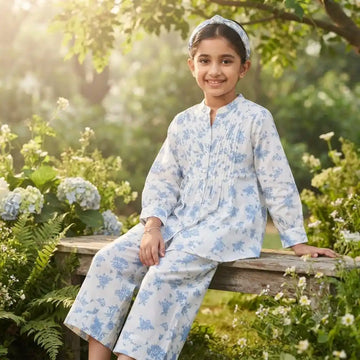 Modern Motif Pattern Rayon Kids Cord-Set By ASC