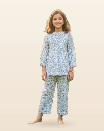 Girls Modern Motif Pattern Rayon Co-ord Set by ASC