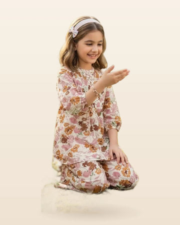Rayon Abstract Print Girls Co-ord Set Designs by ASC