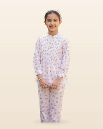 Cute Girls Casual Printed Rayon Co-ord Set Outfit by ASC