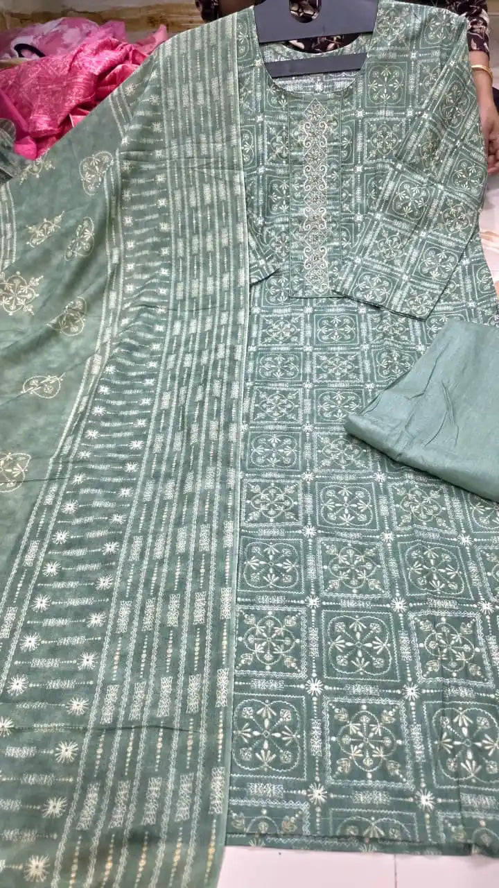 Premium Jaipuri Readymade Soft Cotton Suit With Dupatta Cotton & Cotton Pant