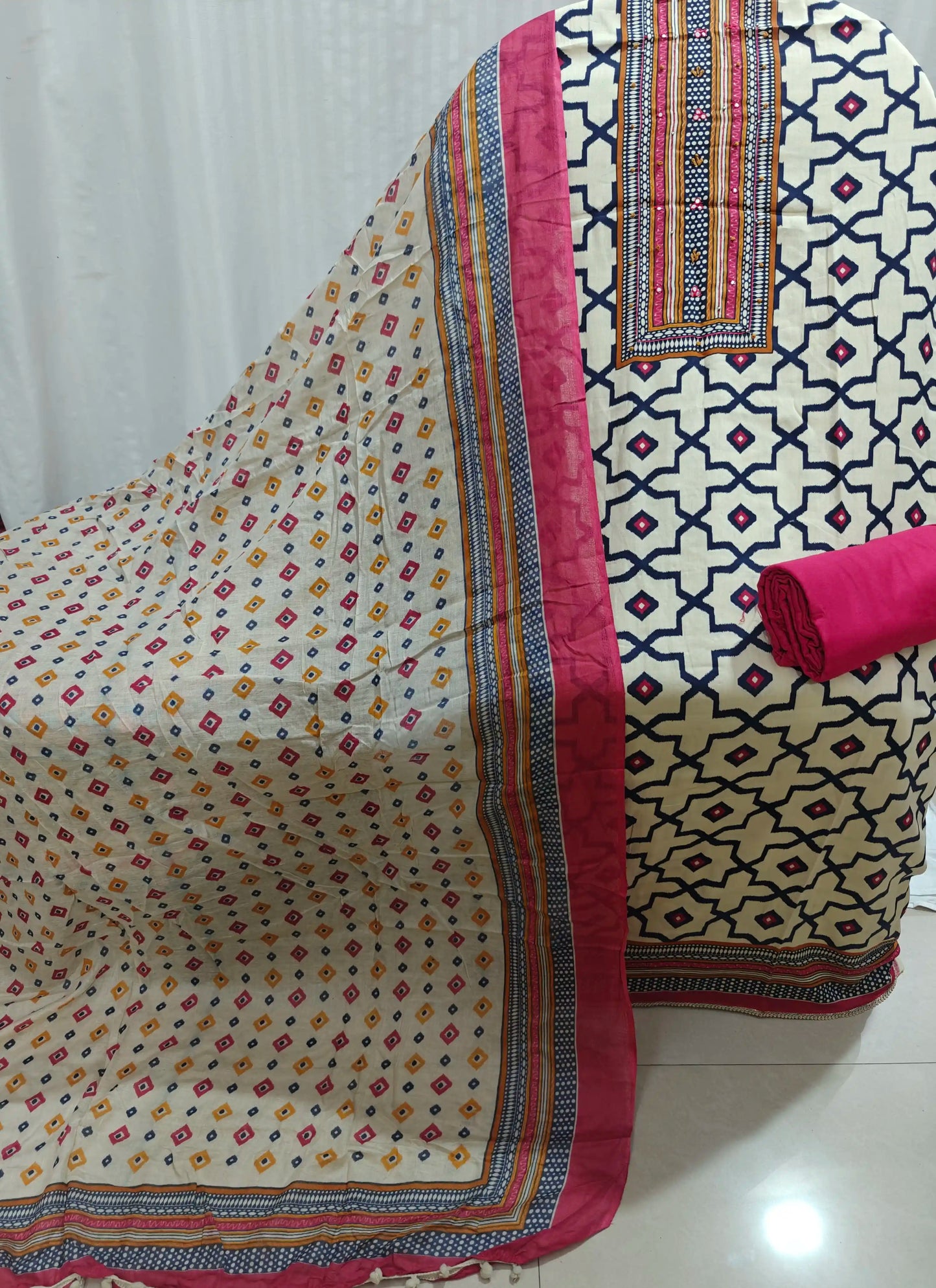 Premium Ajrakh Print Rayon Unstitched Suit By ASC