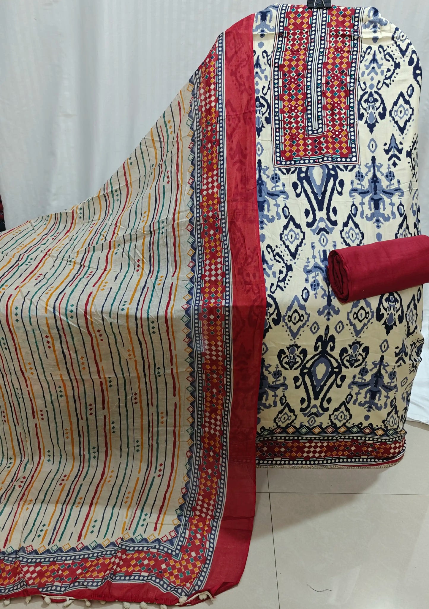 Ethnic Pattern Rayon Unstitched Suit By ASC