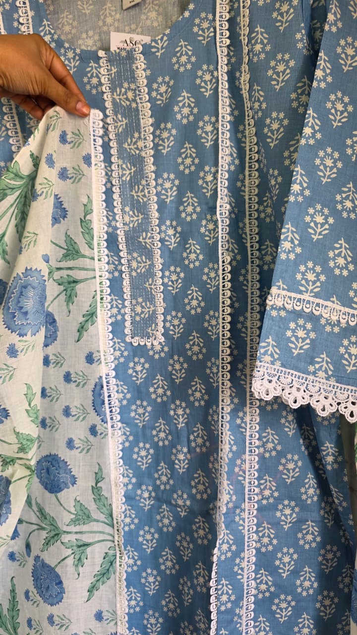 Jaipuri KARACHI Readymade Cotton Suit With Comfortable pant & Cotton Dupatta