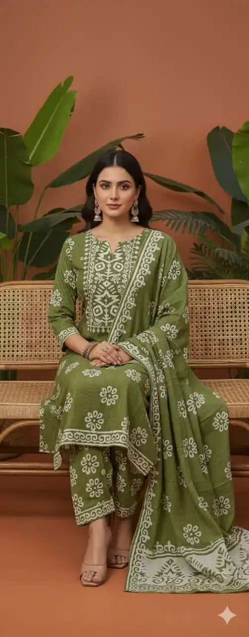 Unstitched Wax Batic Cotton Suits