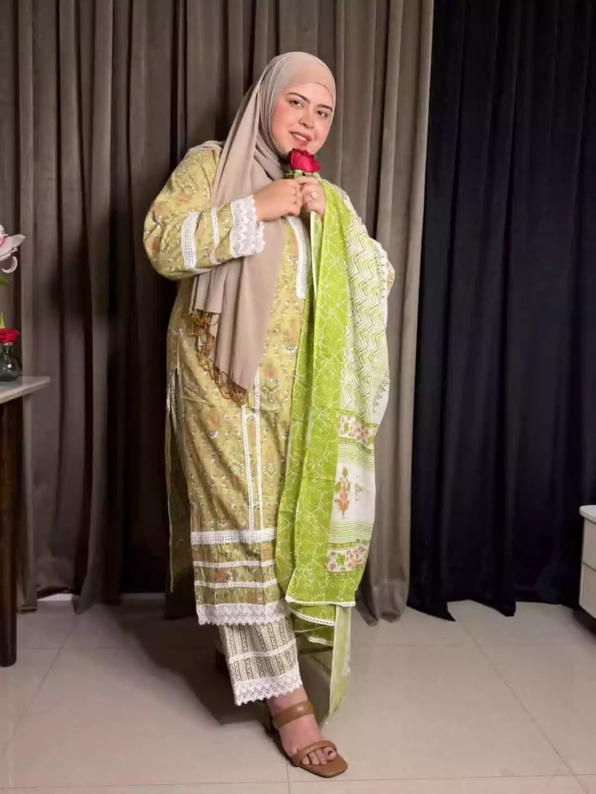 Karachi Pattern Cotton Premium Readymade Suit, Cotton Pant, Mal Dupatta