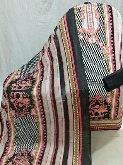 PANNEL PRINT WITH CHESS PRINT COTTON UNSTICHED DRESS MATERIAL