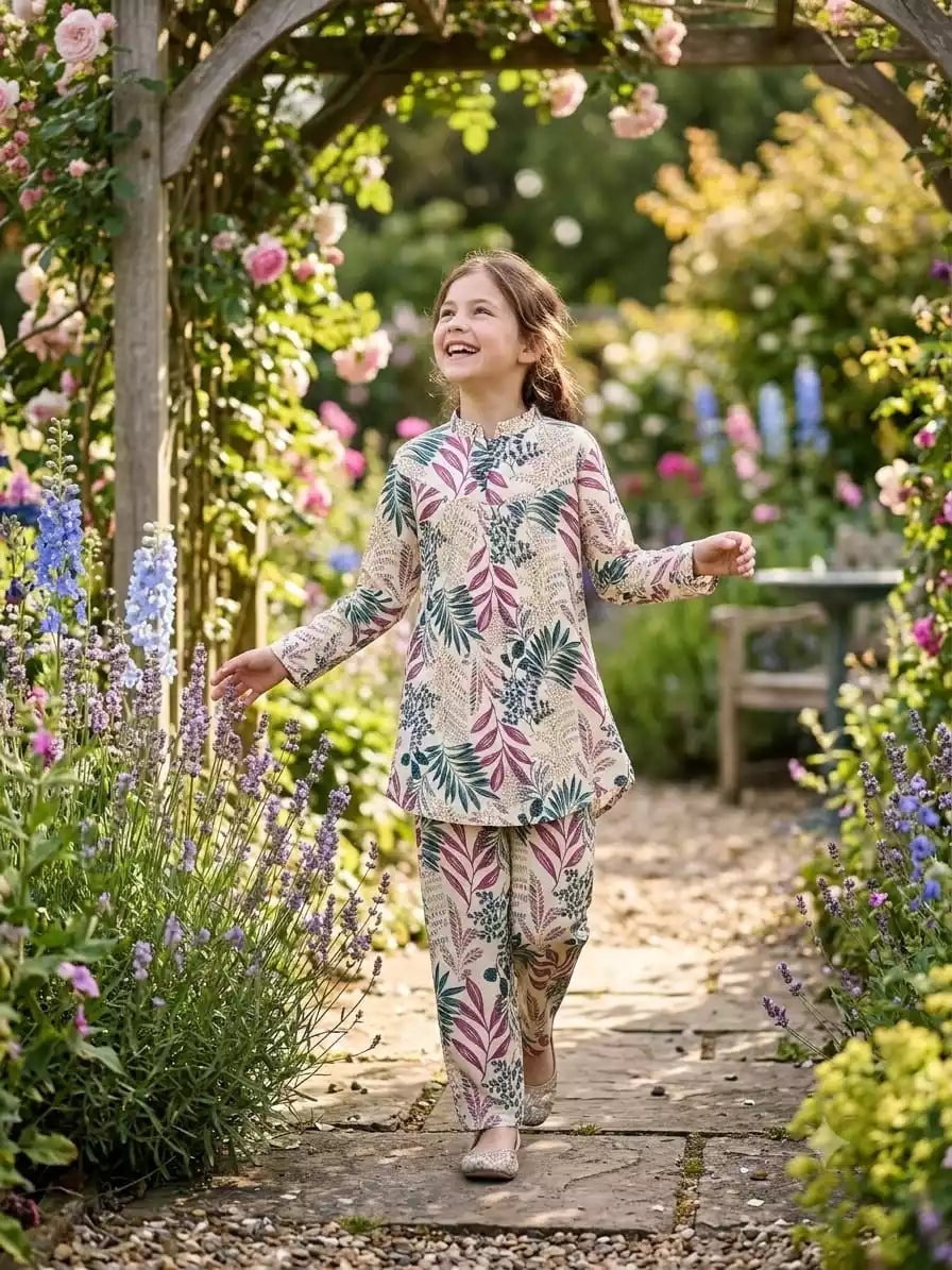 Girls Rayon Printed Summer Co-Ord Set by ASC