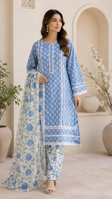 Block Print Pure Cotton Suit – Salwar & Dupatta