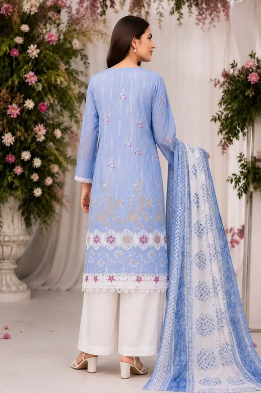 Women's 3D Cut Work Embroidered Readymade Cotton Designer Suit by ASC