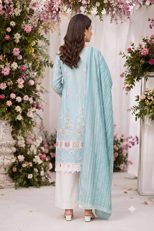 Women's 3D Cut Work Embroidered Readymade Cotton Designer Suit by ASC