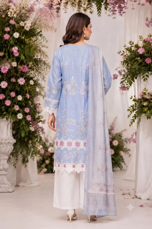 Women's 3D Cut Work Embroidered Readymade Cotton Designer Suit by ASC