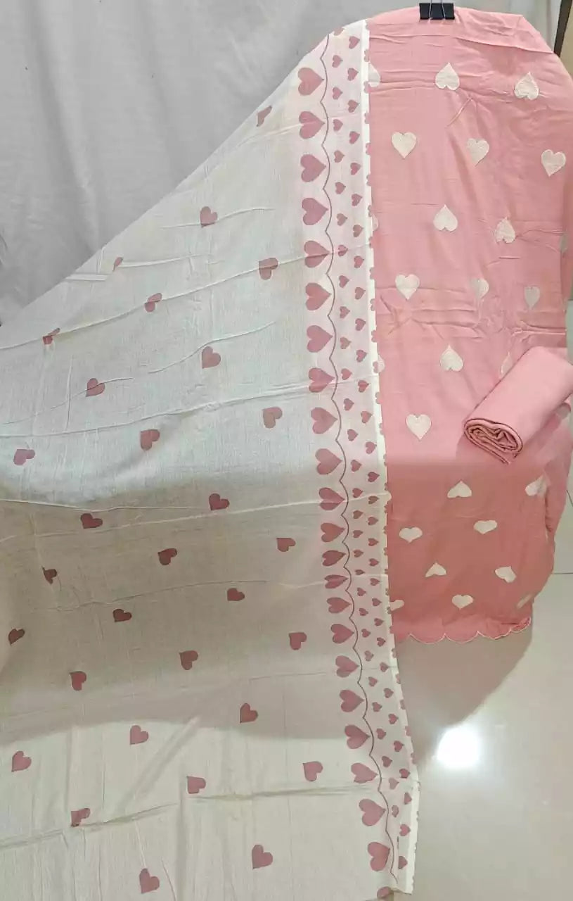 HANIA AMIR HIT RAYON UNSTITCHED SUIT - PINK