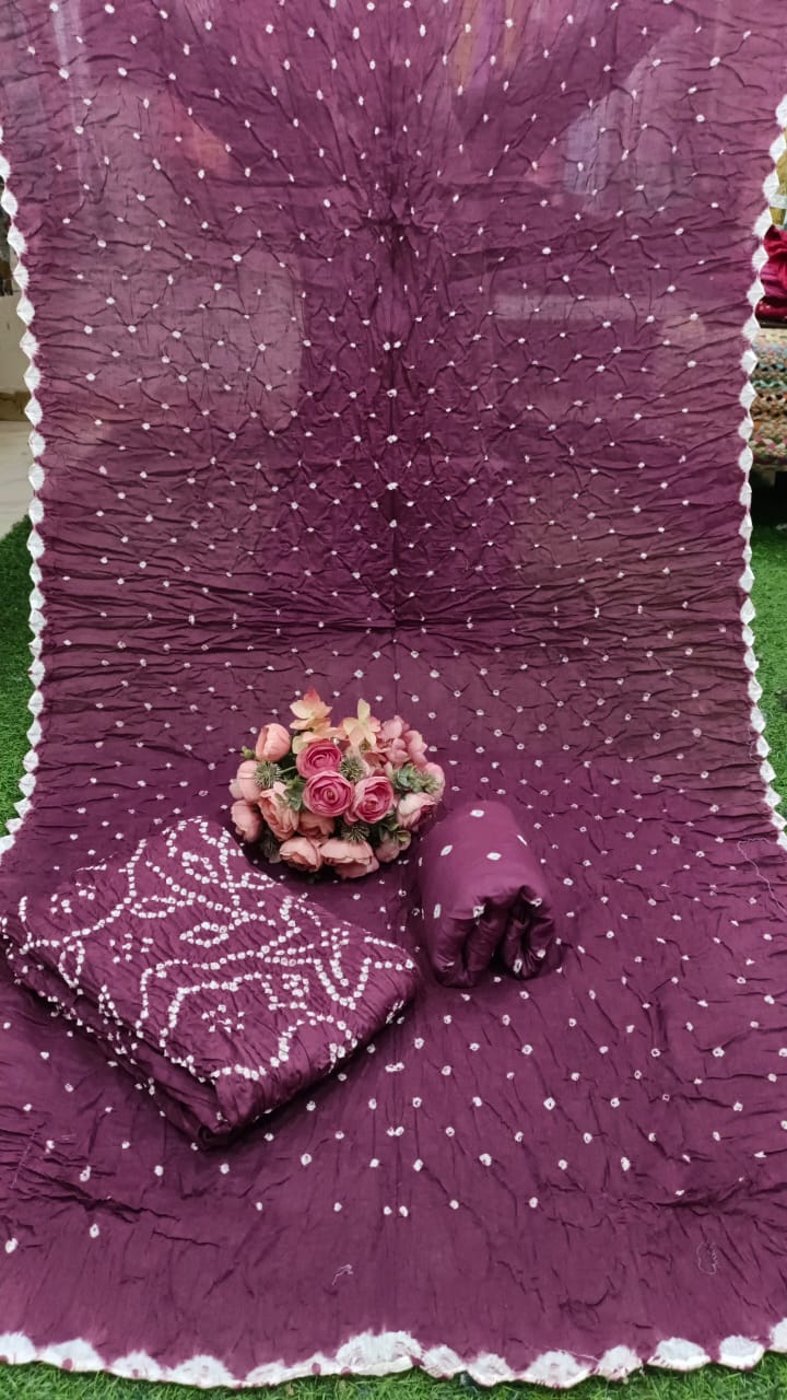 UNSTITCHED BANDHEJ & BATIC SUIT