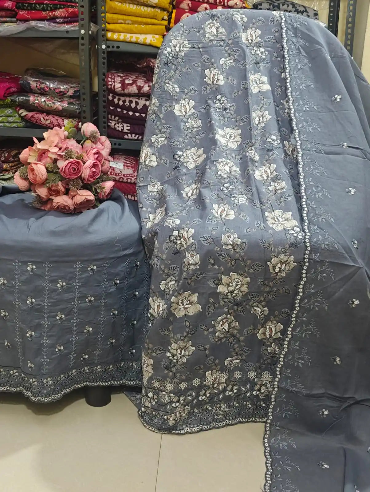 Non-Catalogue Pakistani Unstitched Cotton Suit