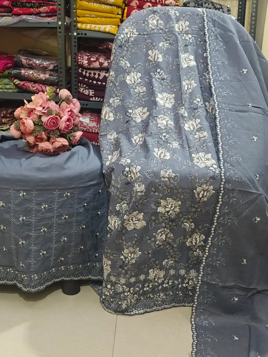 Non-Catalogue Pakistani Unstitched Cotton Suit
