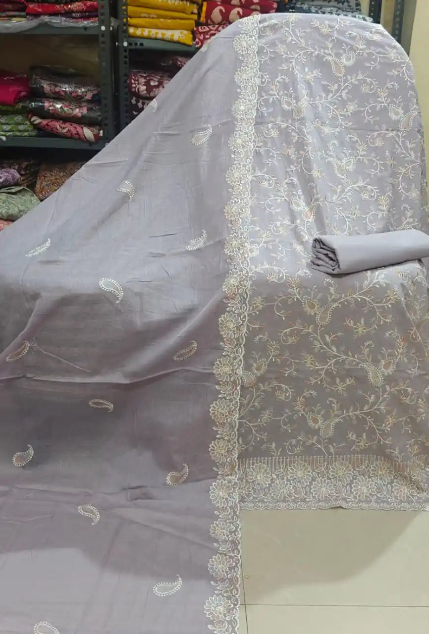 Non-Catalogue Pakistani Unstitched Cotton Suit