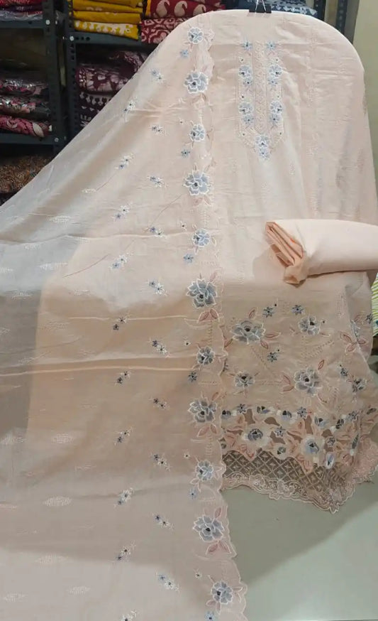 Non-Catalogue Pakistani Unstitched Cotton Suit