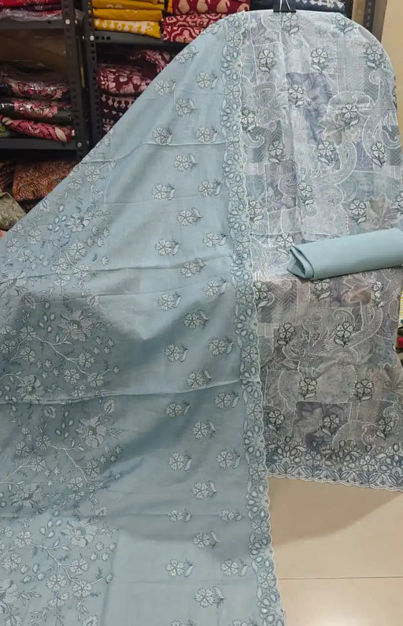 Non-Catalogue Pakistani Unstitched Cotton Suit