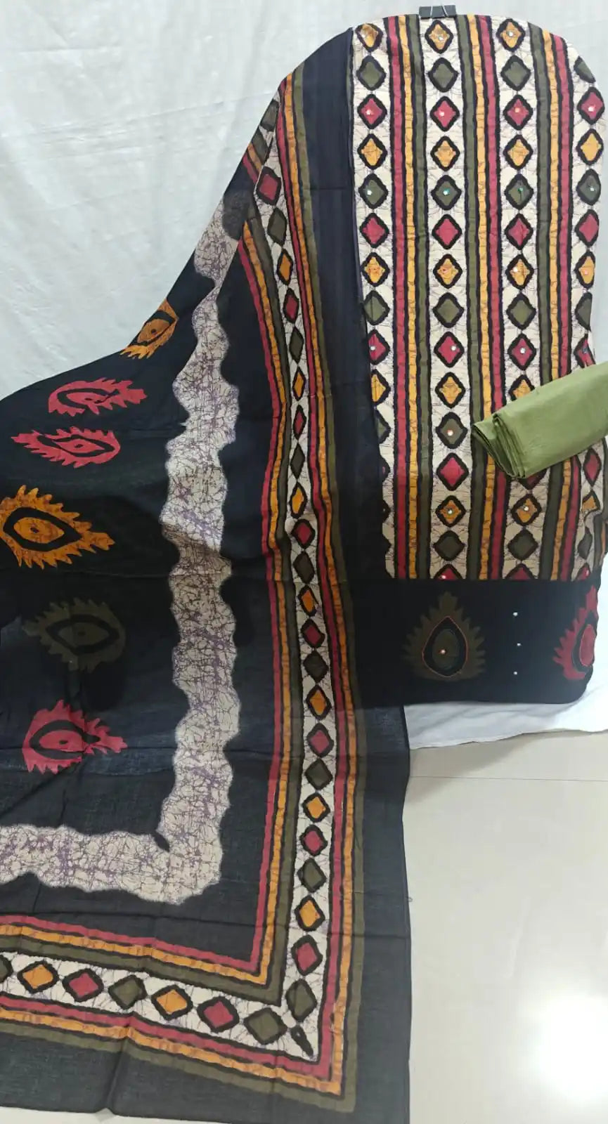 ASC Handloom Wax Batik Unstitched Suit Material