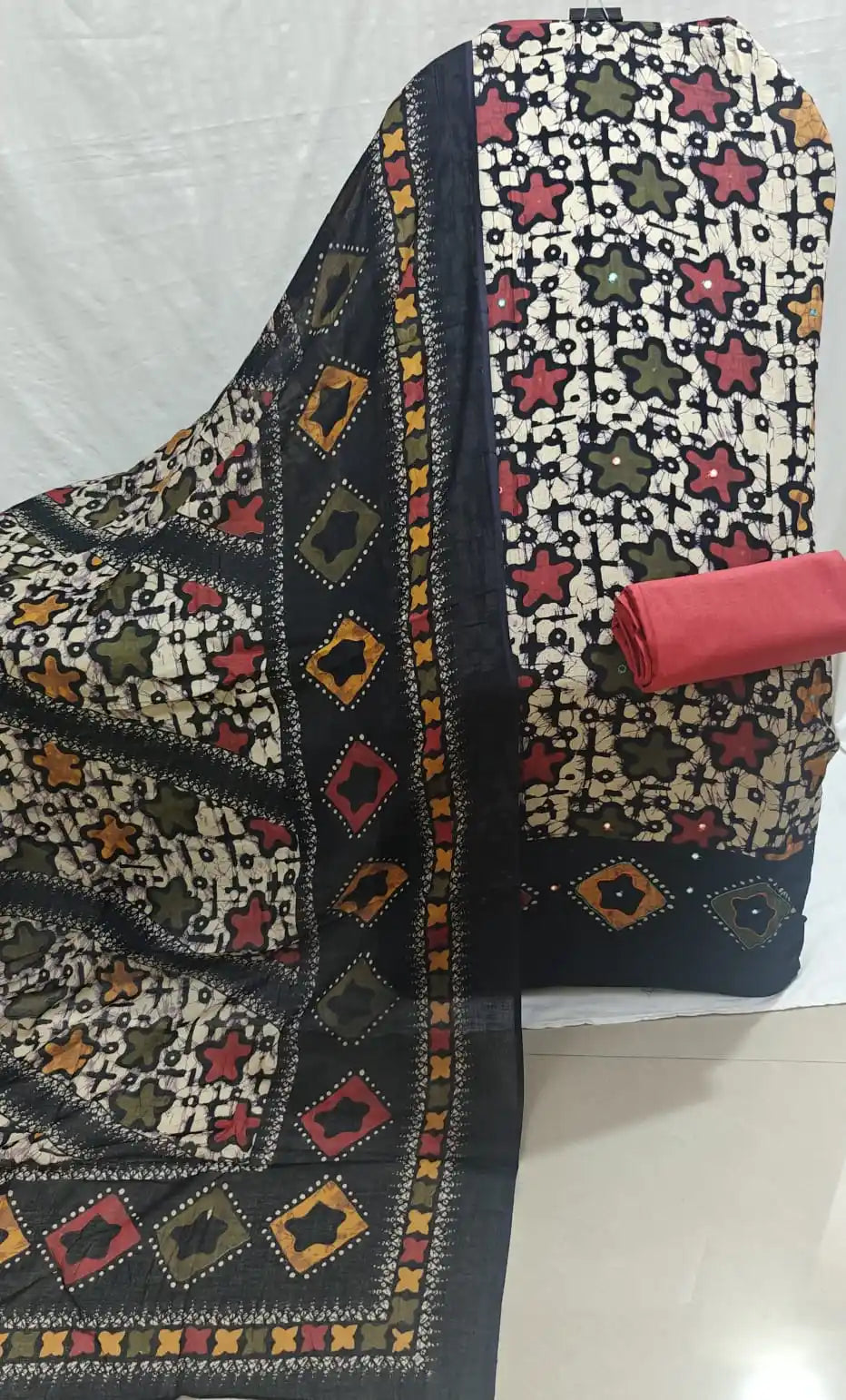 ASC Wax Batik Handloom Unstitched Suit Material