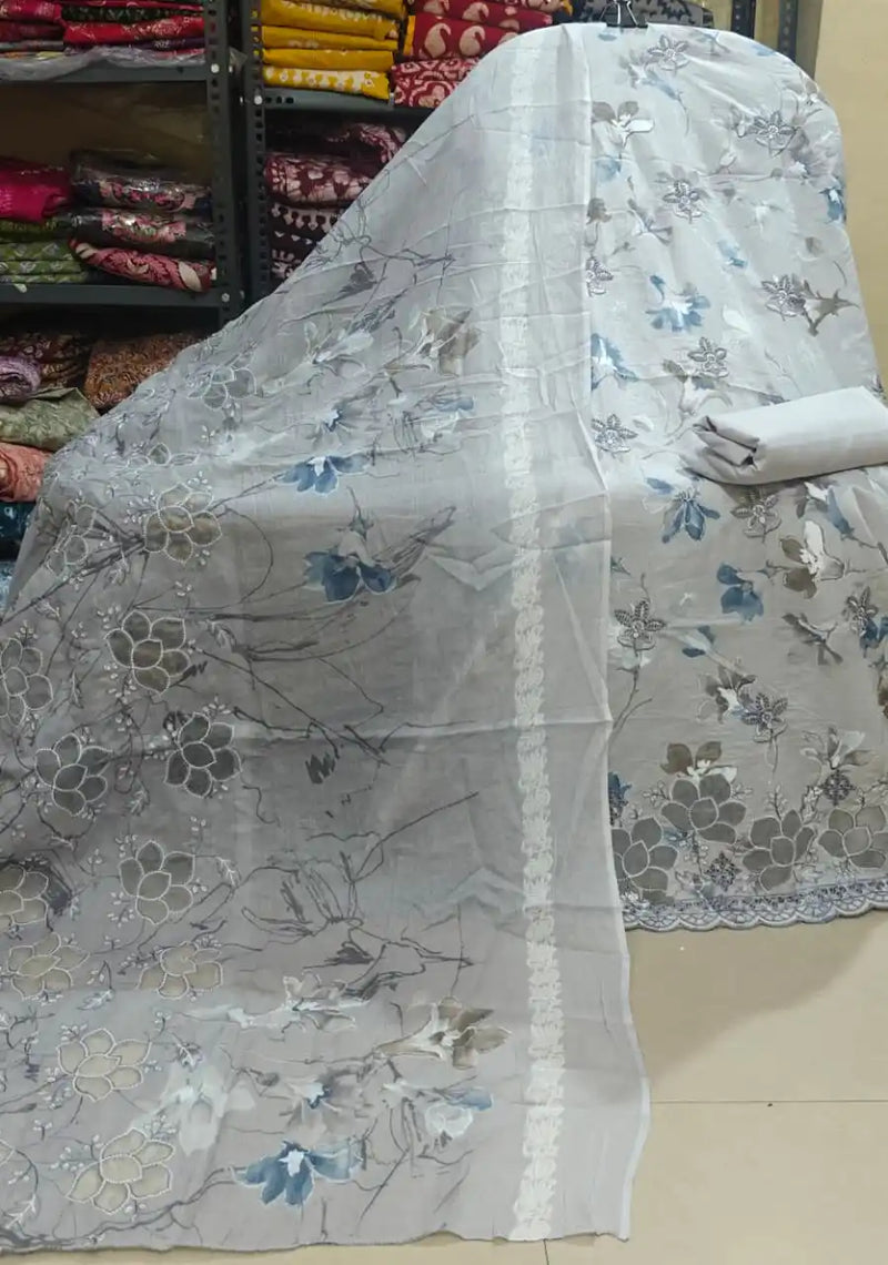 Non-Catalogue Pakistani Unstitched Cotton Suit