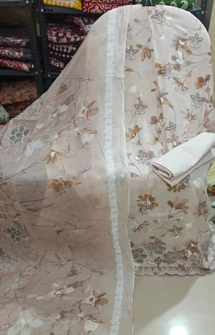 Non-Catalogue Pakistani Unstitched Cotton Suit